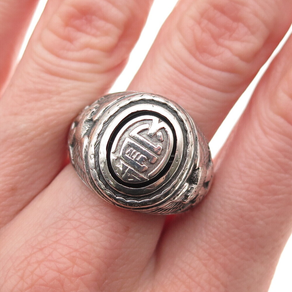 925 Sterling Silver Vintage 1975 McCallie School Engraved Ring Size 8